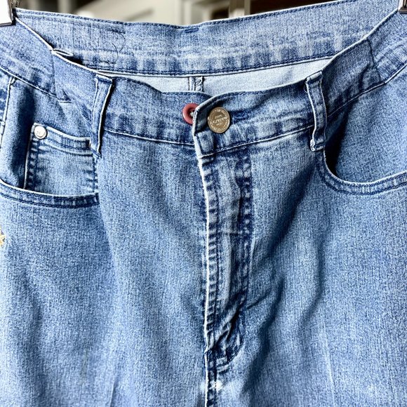 FC Jeans Side Leaf Print Denim Bootcut Jeans Size 30 - Picture 4 of 8